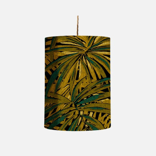 Fabric lampshade D Leaves Maize