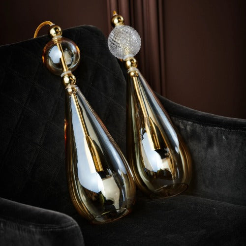Smykke Pendant lamp L Golden smoke Crystal swirl ball