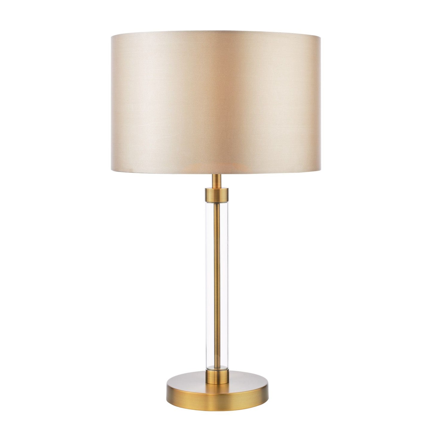 Sylvester Table Lamp Antique Brass and Glass With Shade