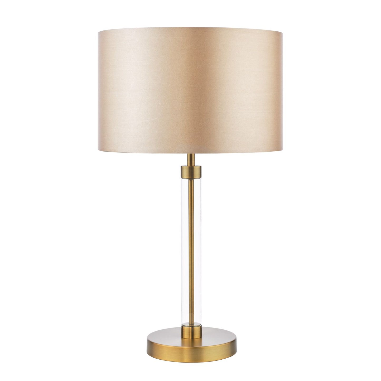 Sylvester Table Lamp Antique Brass and Glass With Shade