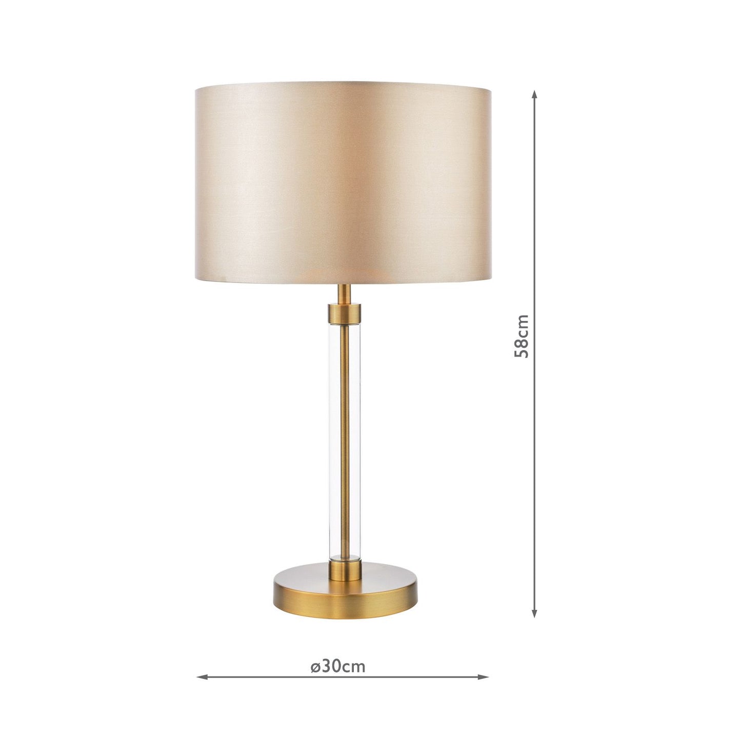 Sylvester Table Lamp Antique Brass and Glass With Shade