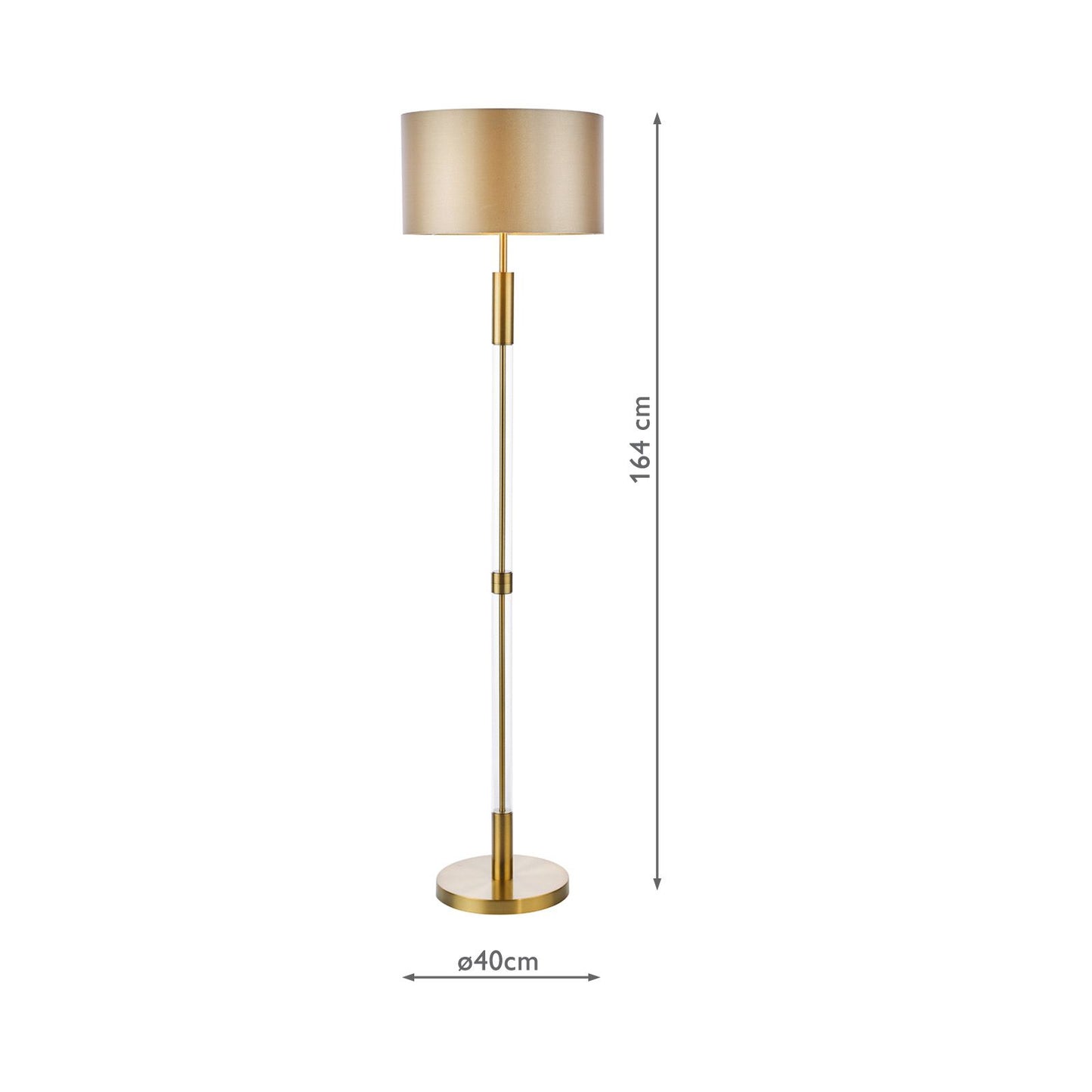 Sylvester Floor Lamp Antique Brass and Glass With Shade