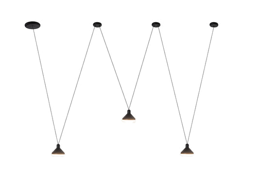 Sirio 3 Light Linear Pendant , 24W LED, 3000K, 1770lm, Black, 3yrs Warranty by Mantra