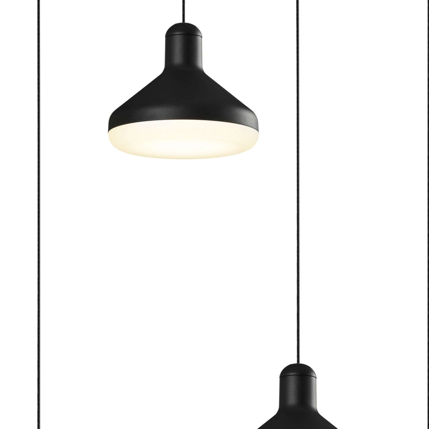 Sirio 4 Light Round Pendant, 32W LED, 3000K, 2360lm, Black, 3yrs Warranty by Mantra