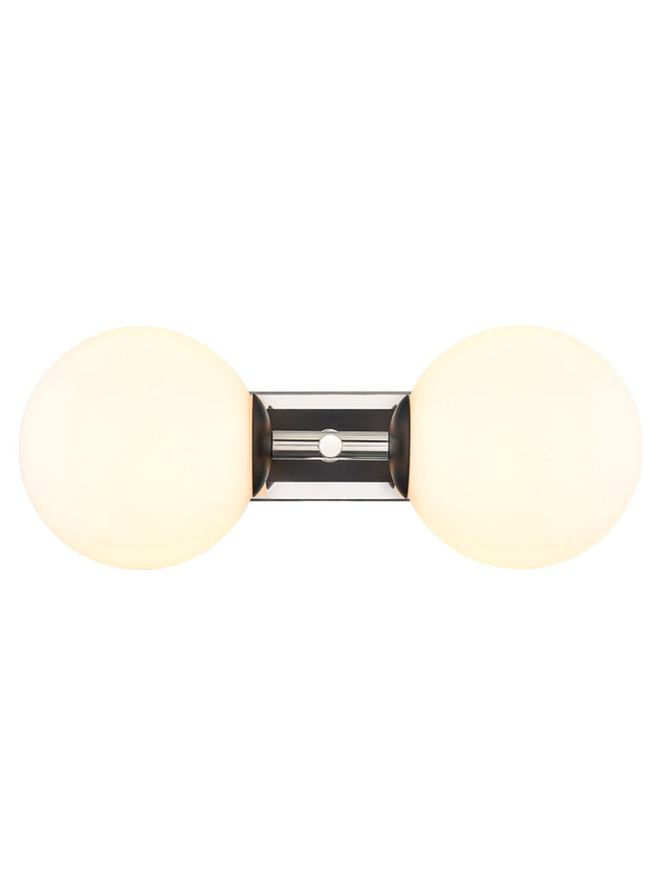 Stellar 2lt Bracket matt black and polished nickel with opal glass