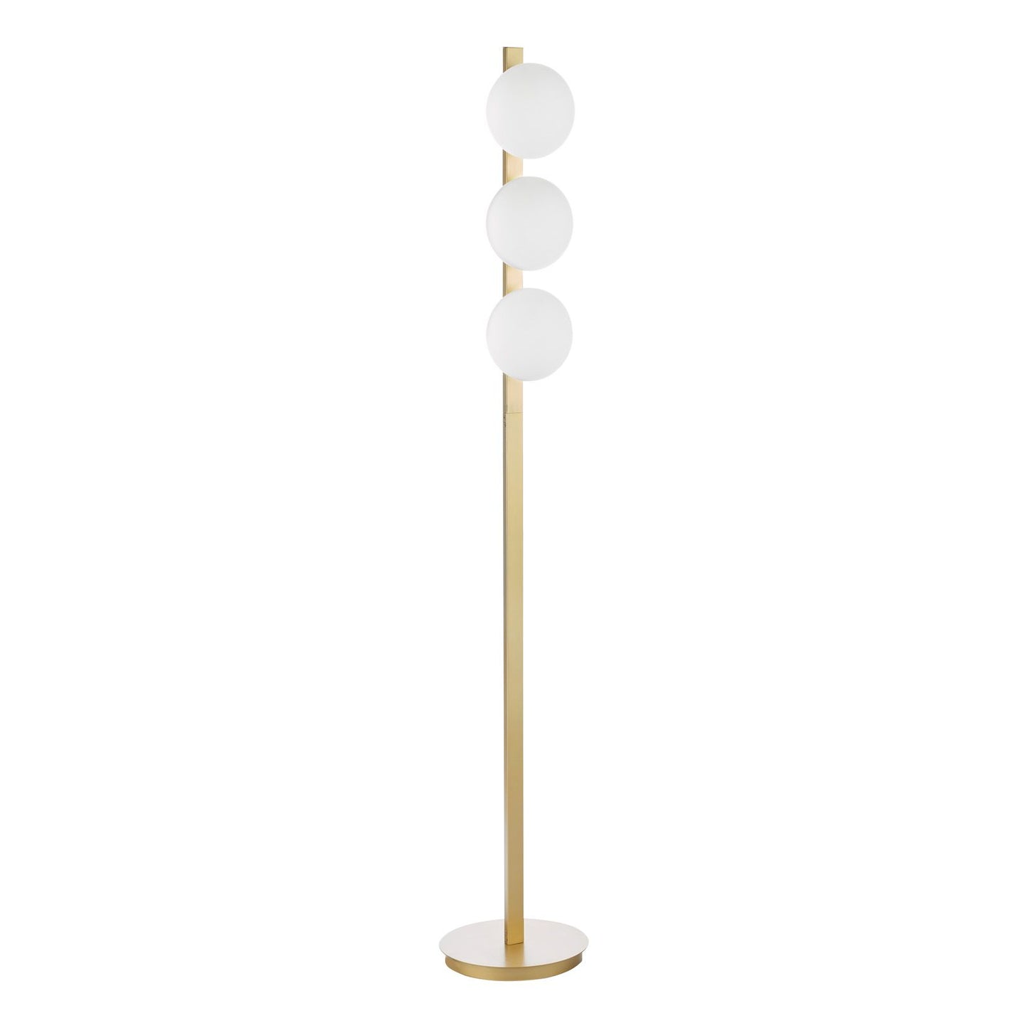 Tauri 3 Light Floor Lamp Matt Gold and Opal Glass