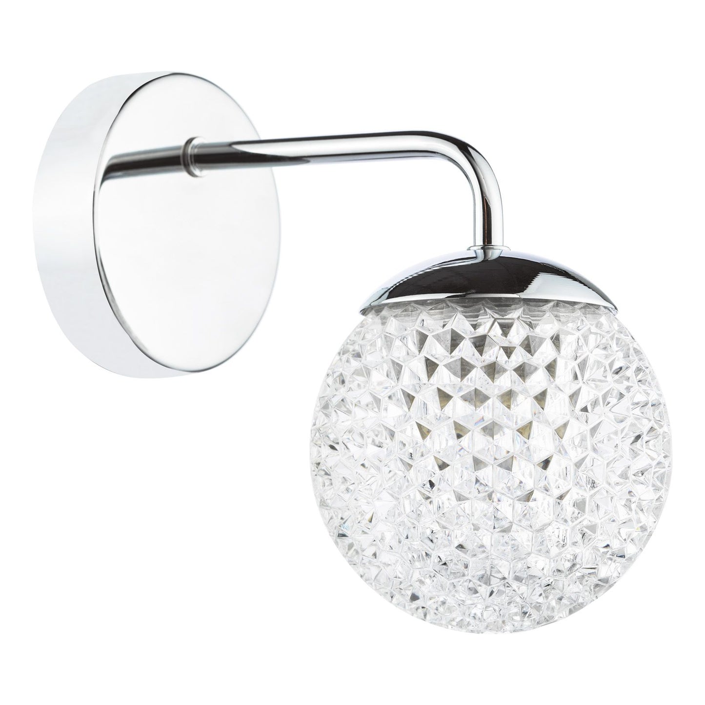 Teva Wall Light Polished Chrome and Faceted Acrylic IP44