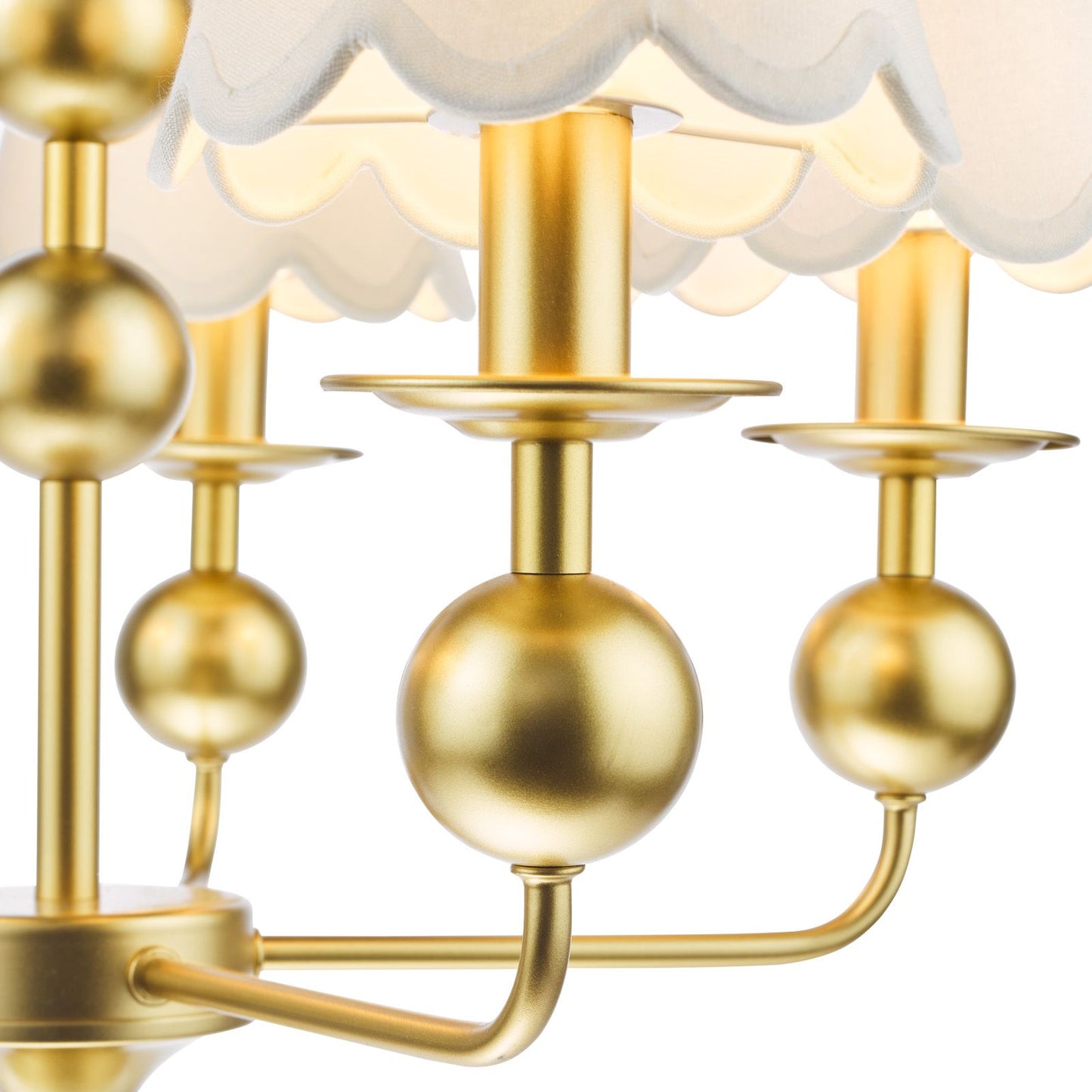 Tilda 5 Light Pendant Satin Gold With Shade