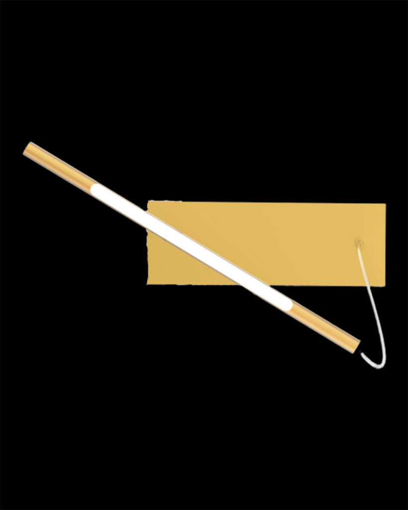 Tubular Pendant Box Satin Gold With 33cm Rod and 40W Driver Light