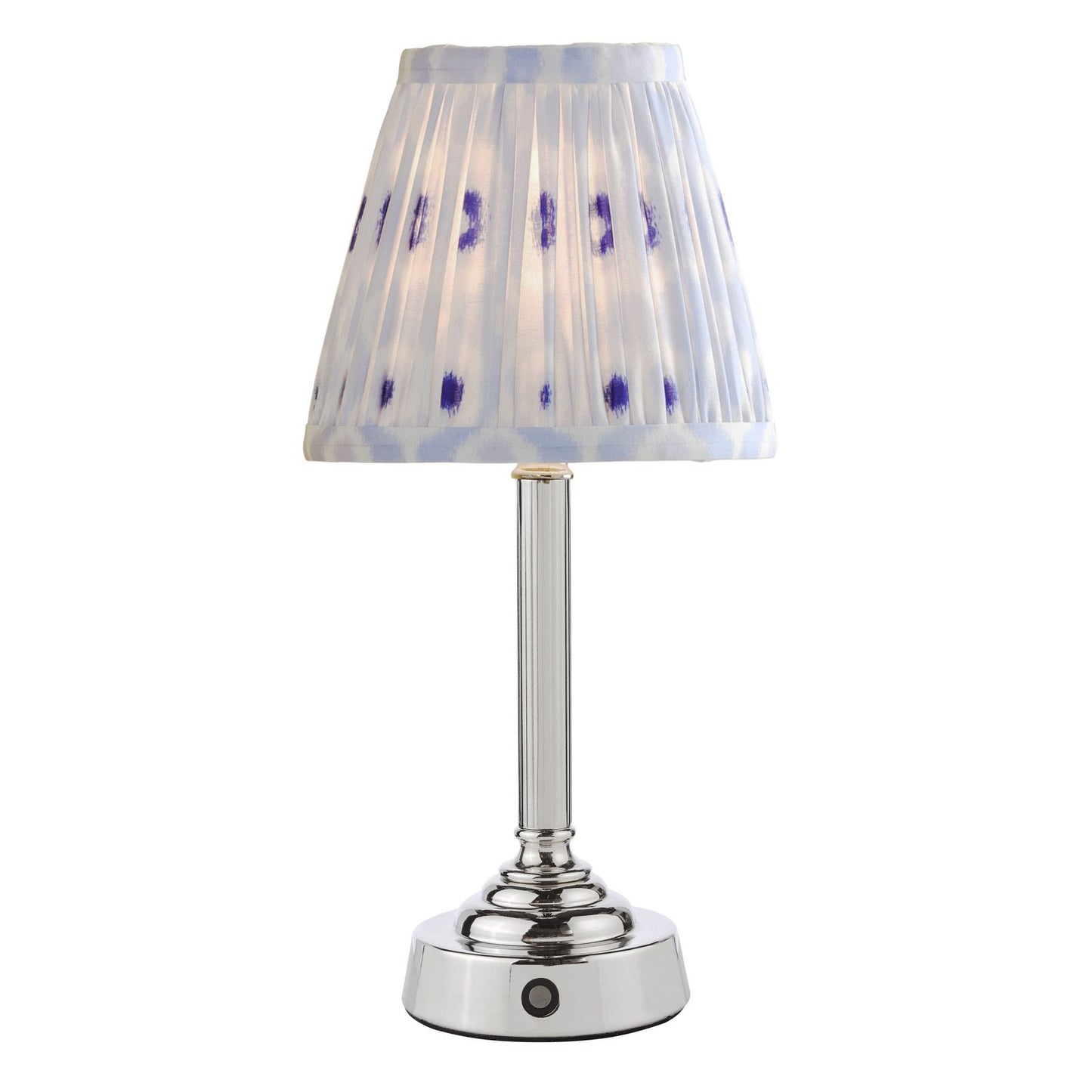 Virgil Rechargeable Table Lamp Polished Nickel With Shade LED