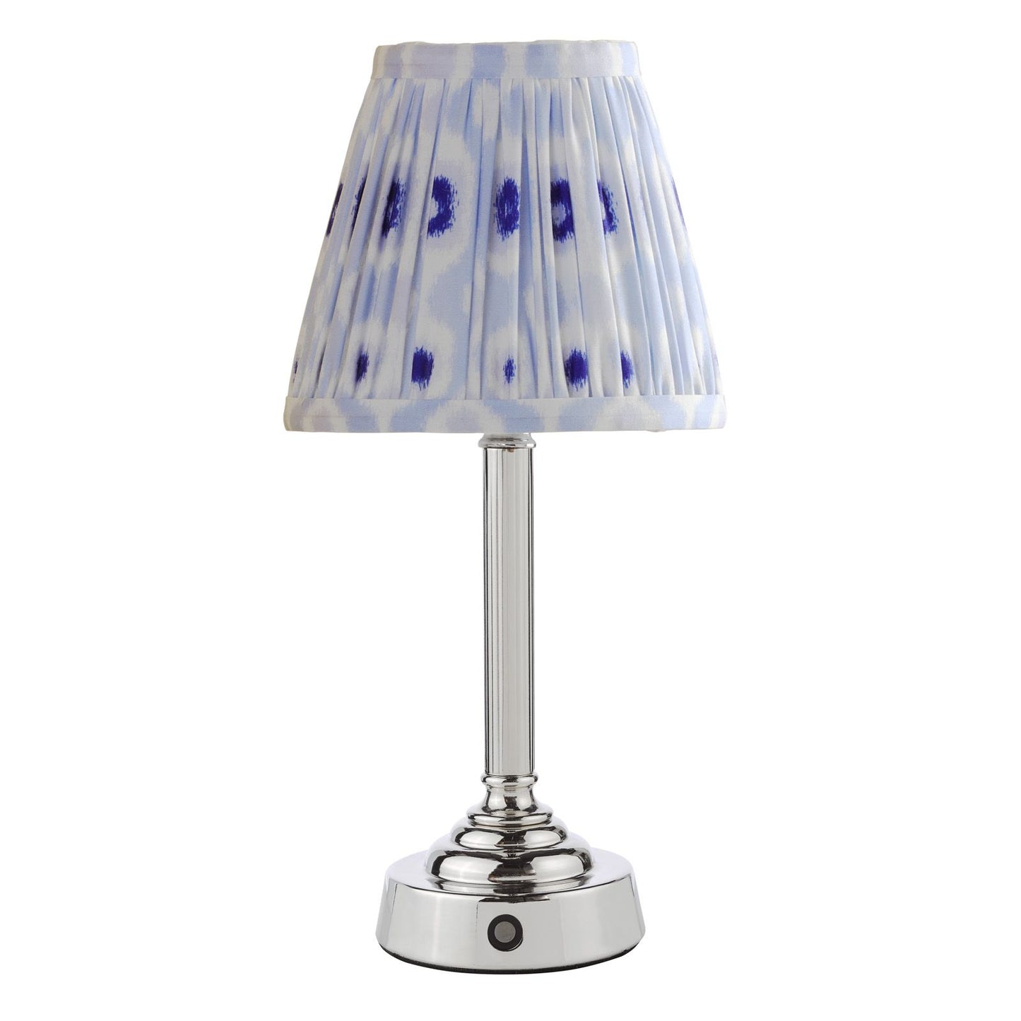 Virgil Rechargeable Table Lamp Polished Nickel With Shade LED