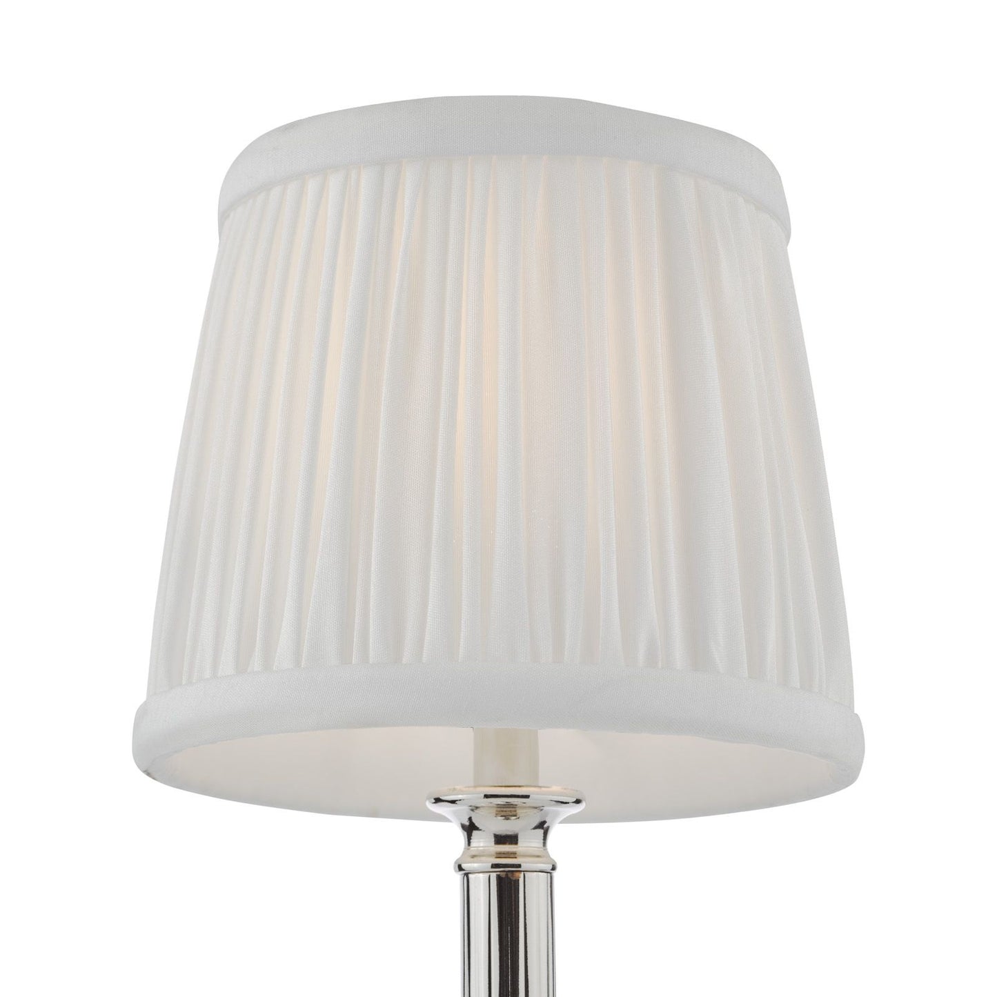 Virgil Rechargeable Table Lamp Polished Nickel With Shade LED