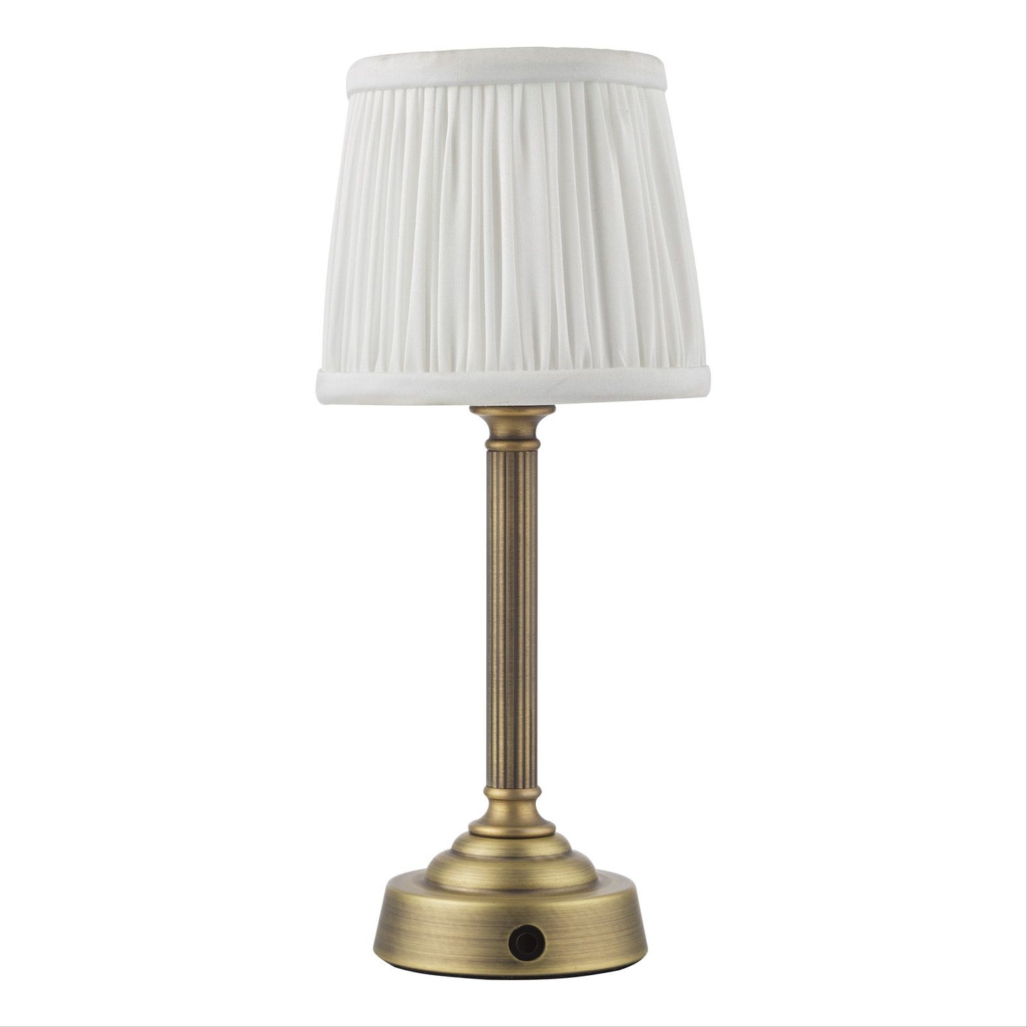 Virgil Rechargeable Table Lamp Matt Antique Brass With Shade LED