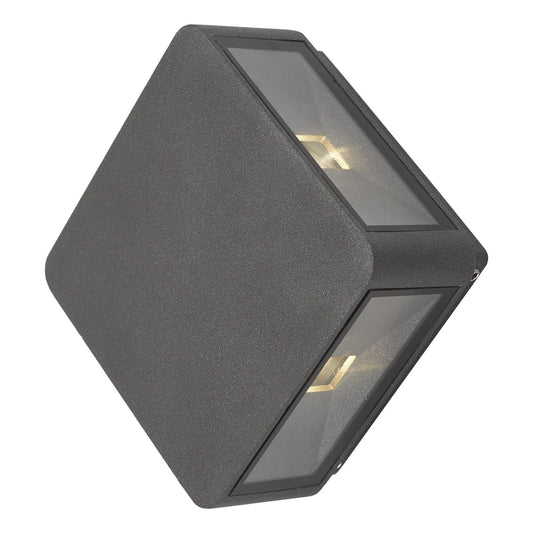 Weiss Outdoor 4 Light Wall Light Square Matt Grey Glass IP65 LED