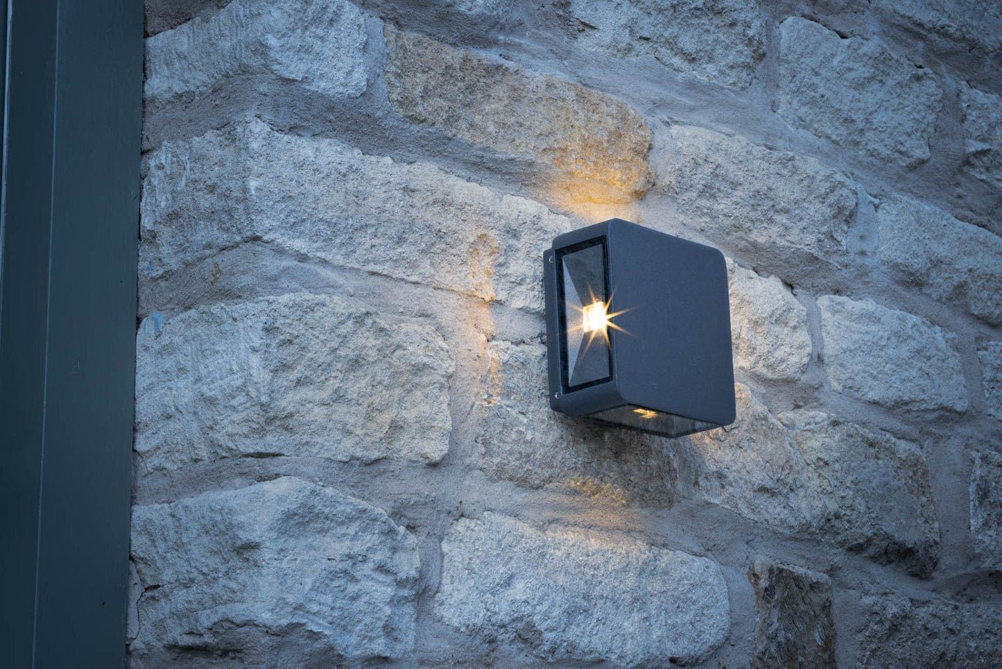 Weiss Outdoor 4 Light Wall Light Square Matt Grey Glass IP65 LED