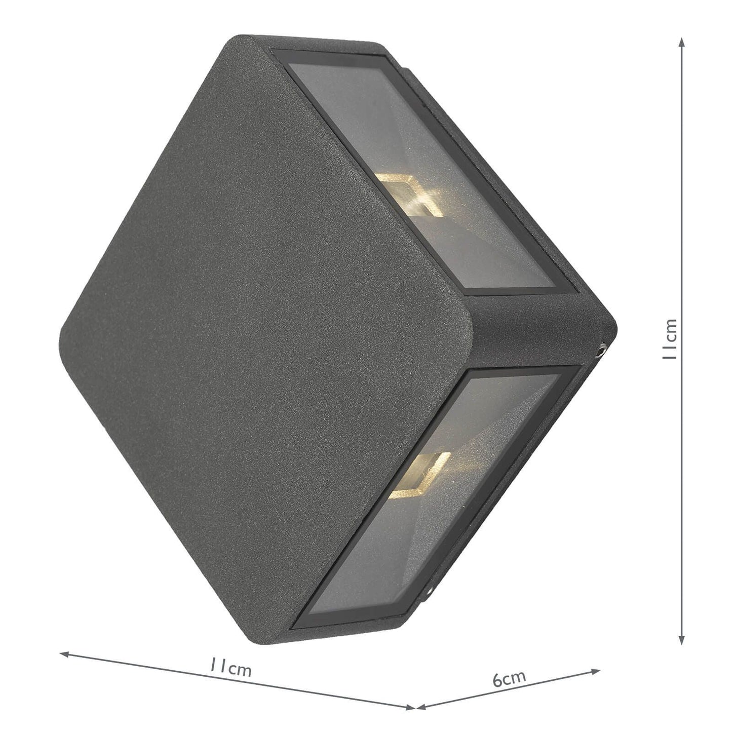 Weiss Outdoor 4 Light Wall Light Square Matt Grey Glass IP65 LED