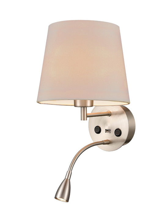 Austen wall light with LED flex arm reading light