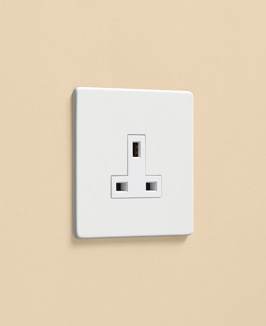 Dowsing & Reynolds - White Single Unswitched Socket - White Insert