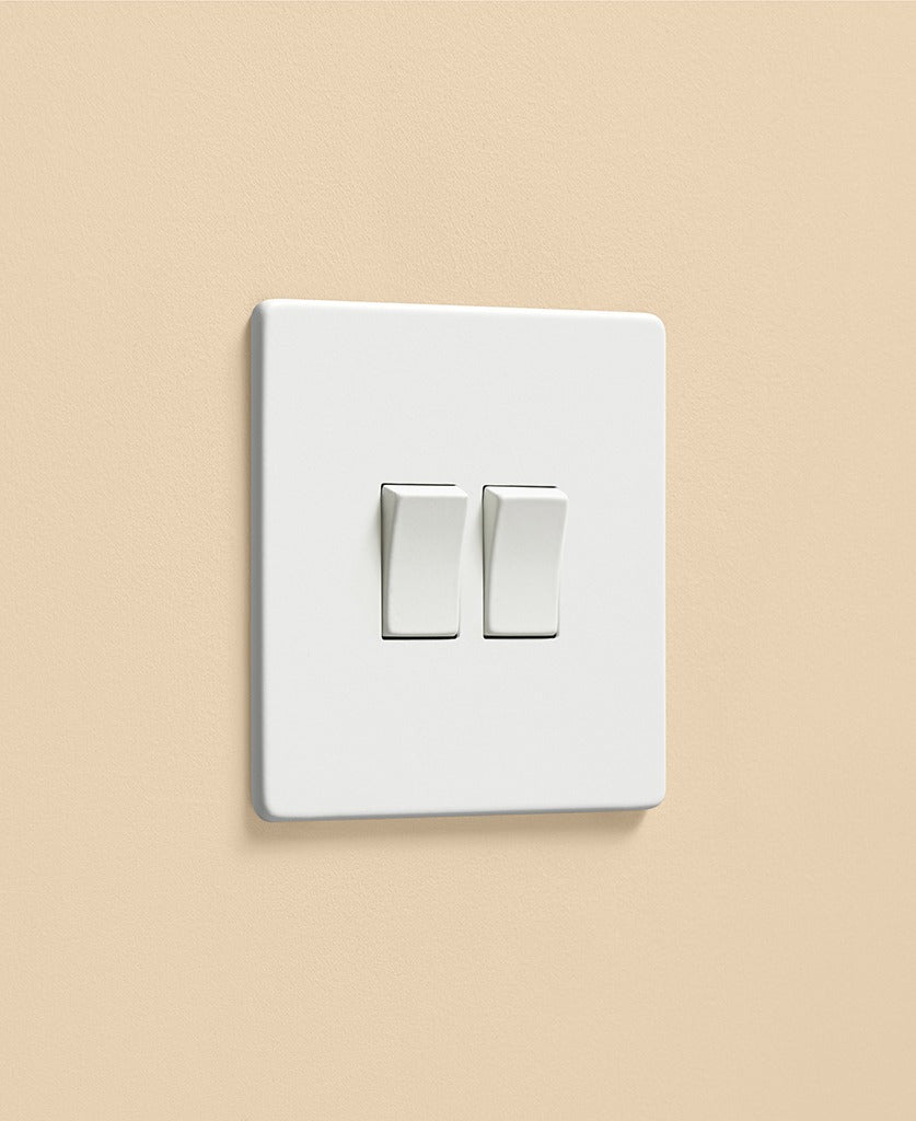 Dowsing & Reynolds - White Double Rocker Switch - White Rockers