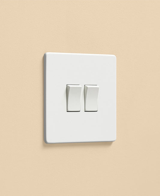 Dowsing & Reynolds - White Double Rocker Switch - White Rockers
