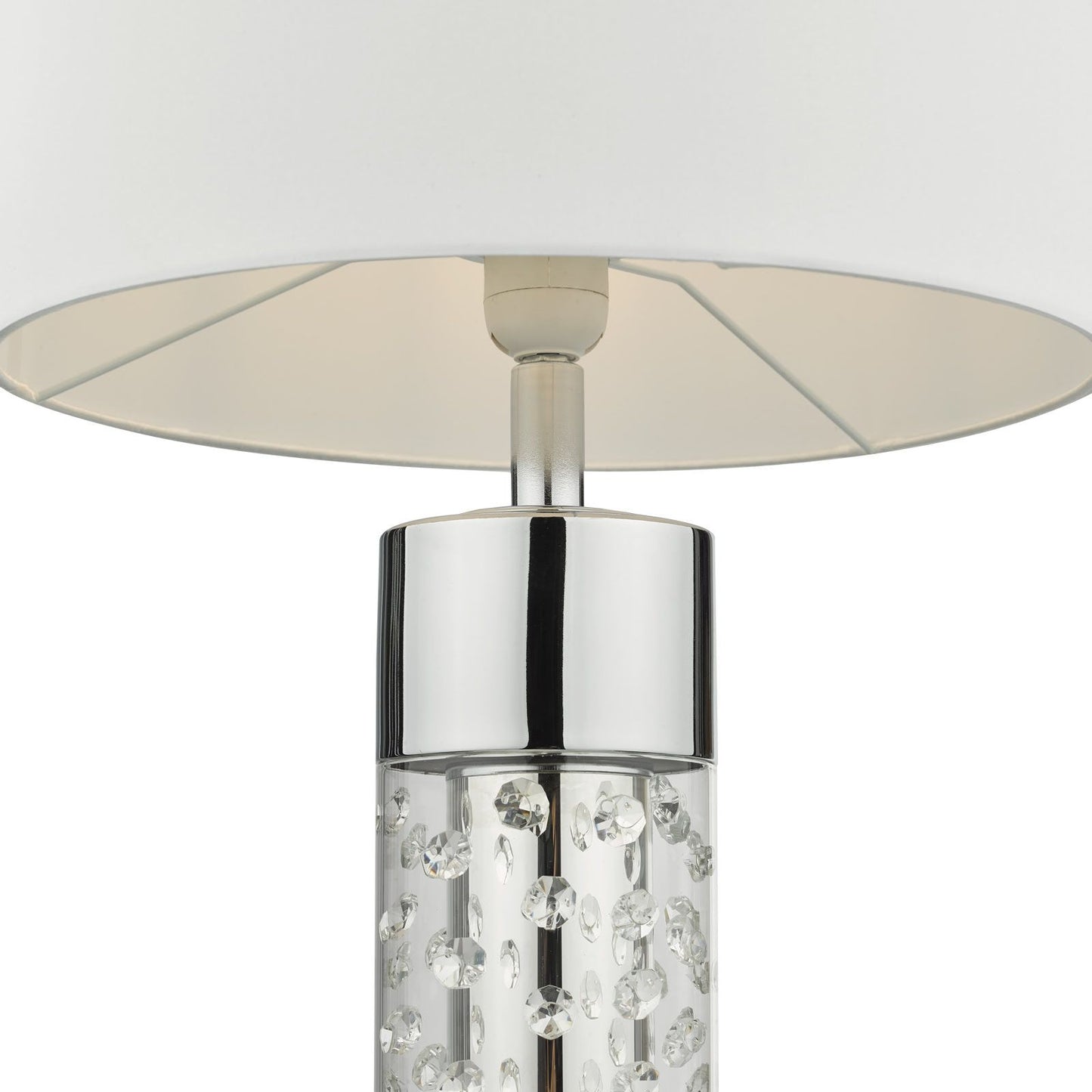 Yalena Large Table Lamp Polished Chrome And Glass With Shade