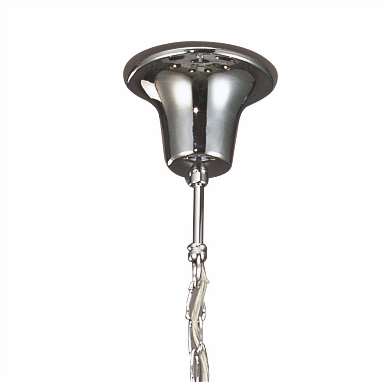 Acanto Pendant Round 9 Light E14, Polished Chrome With Black Shades by Mantra