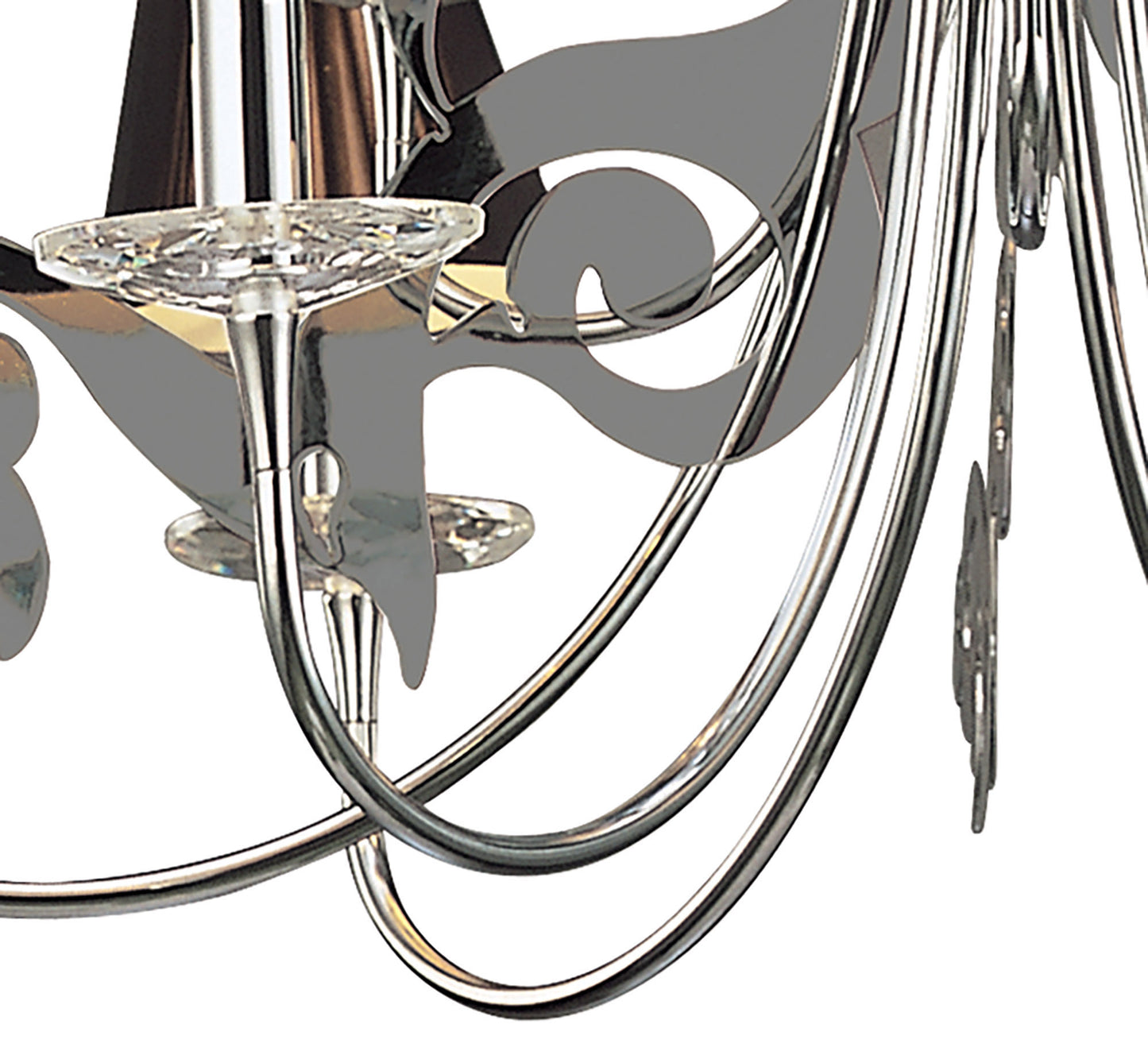 Acanto Pendant Round 9 Light E14, Polished Chrome With Black Shades by Mantra