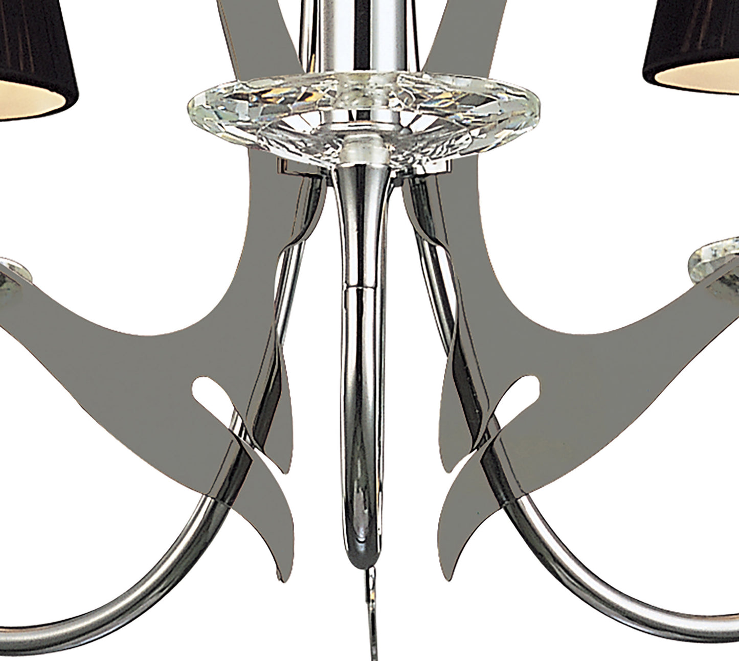 Acanto Pendant Round 3 Light E14, Polished Chrome With Black Shades by Mantra