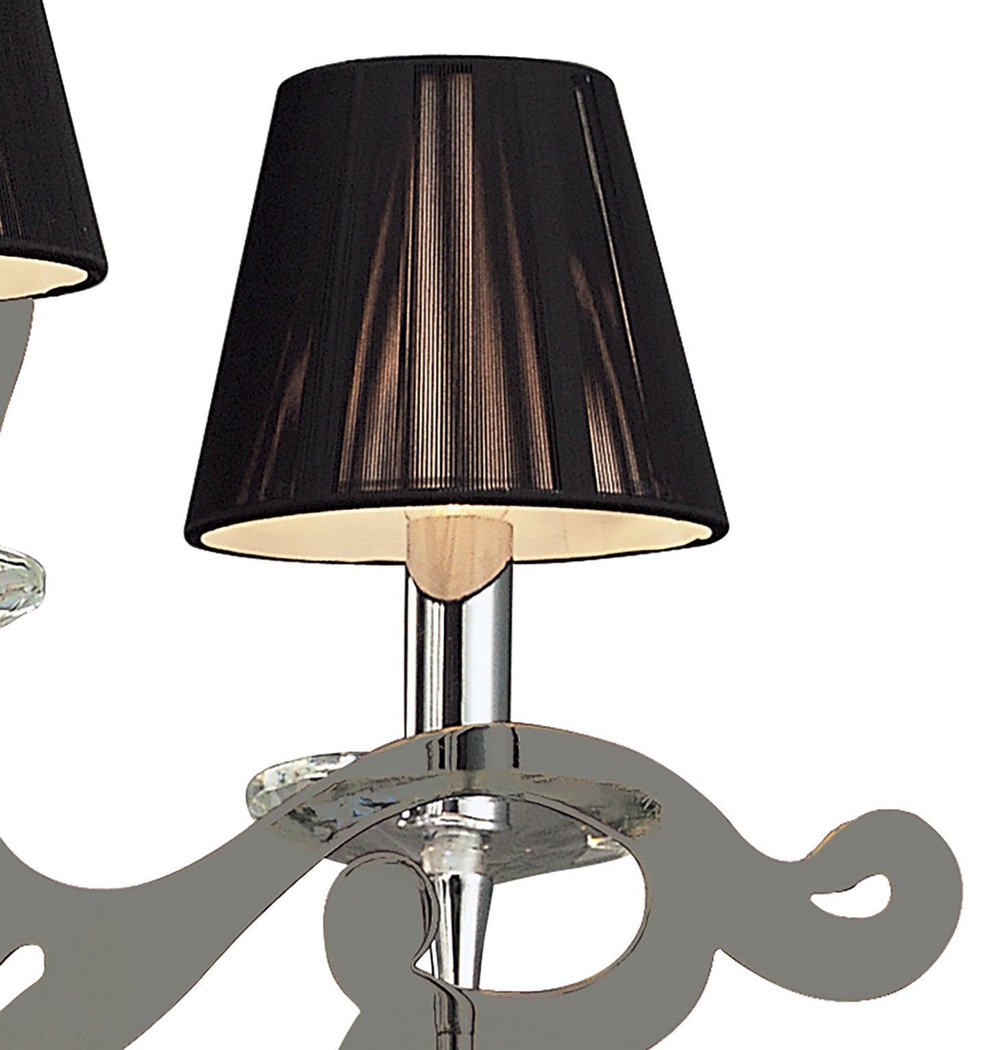 Acanto Pendant Round 3 Light E14, Polished Chrome With Black Shades by Mantra