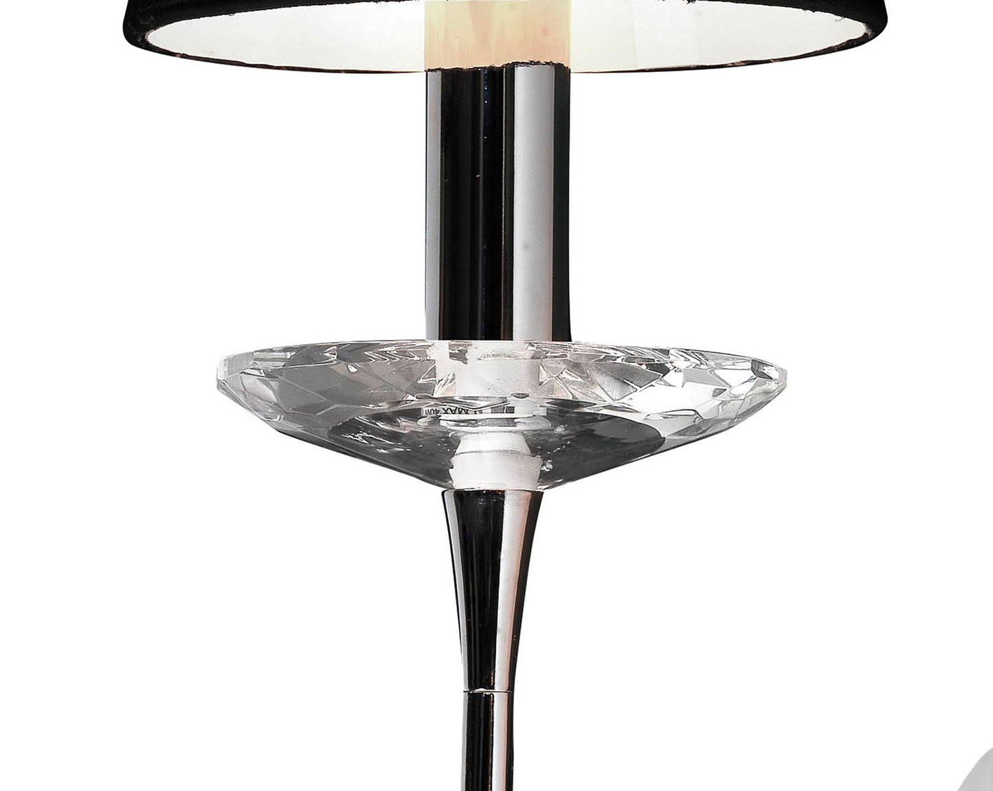 Acanto Wall Lamp Switched 1 Light E14, Polished Chrome With Black Shade by Mantra