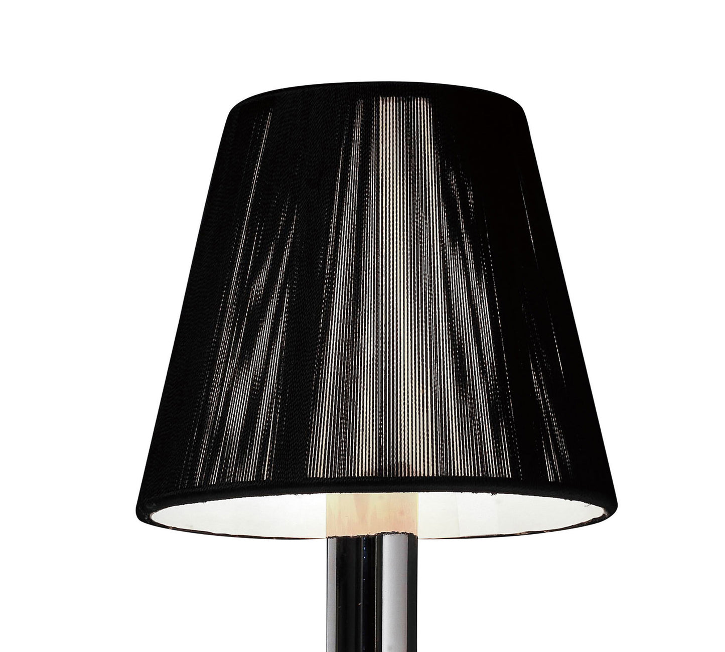 Acanto Wall Lamp Switched 1 Light E14, Polished Chrome With Black Shade by Mantra