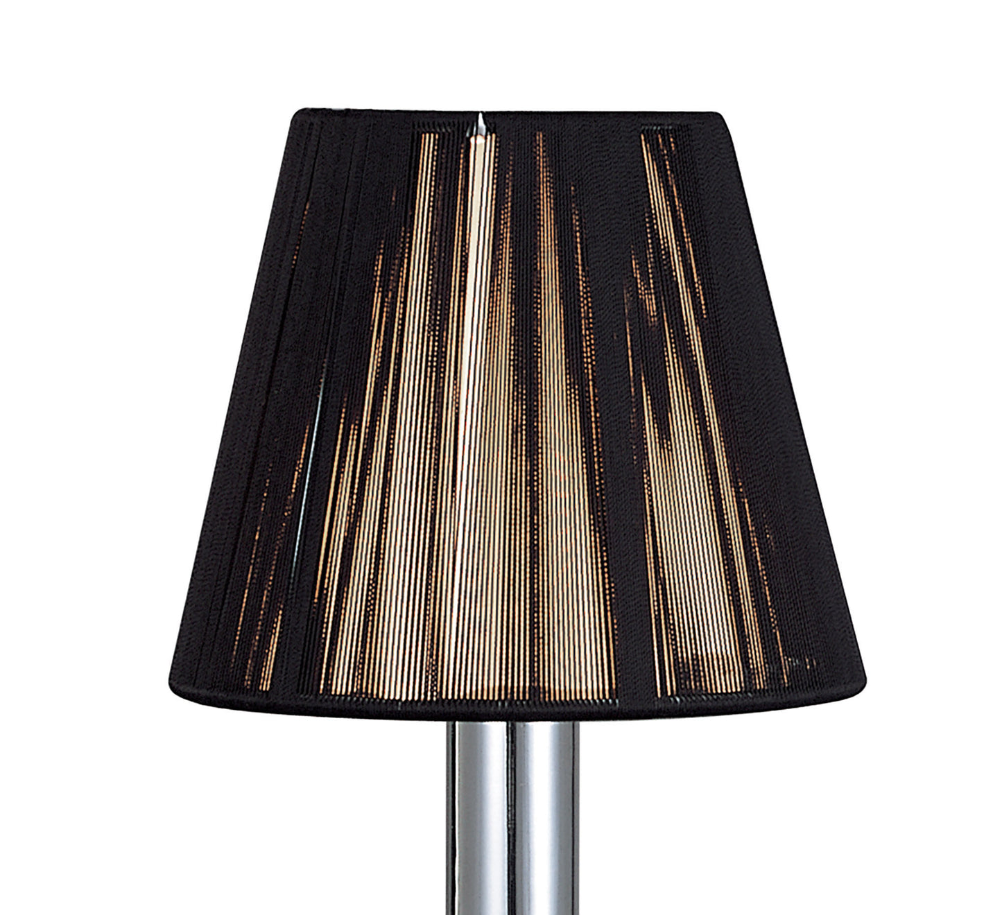 Acanto Table Lamp 1 Light E14, Polished Chrome With Black Shade by Mantra