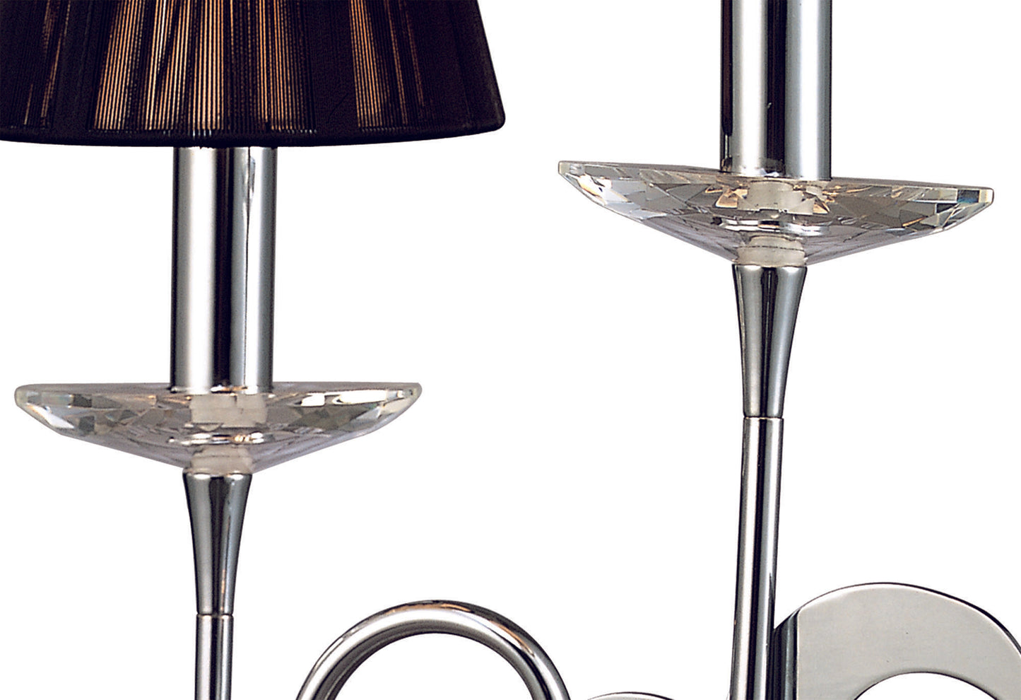 Acanto Table Lamp 2 Light E14, Polished Chrome With Black Shades by Mantra