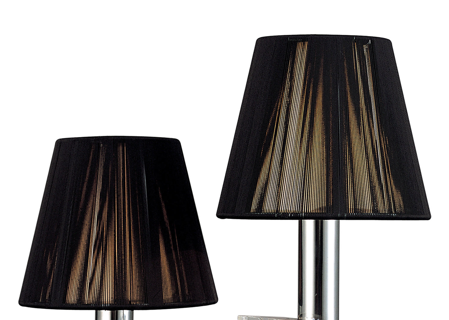 Acanto Table Lamp 2 Light E14, Polished Chrome With Black Shades by Mantra