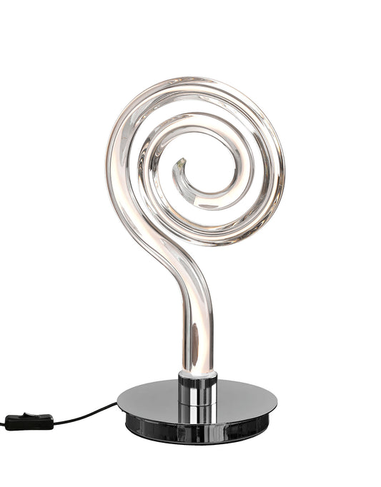 Adaggio Iris Crystal Table Lamp, 10W LED, 3000K, 800lm, Polished Chrome/Clear, Made In Spain, 3yrs Warranty by Mantra