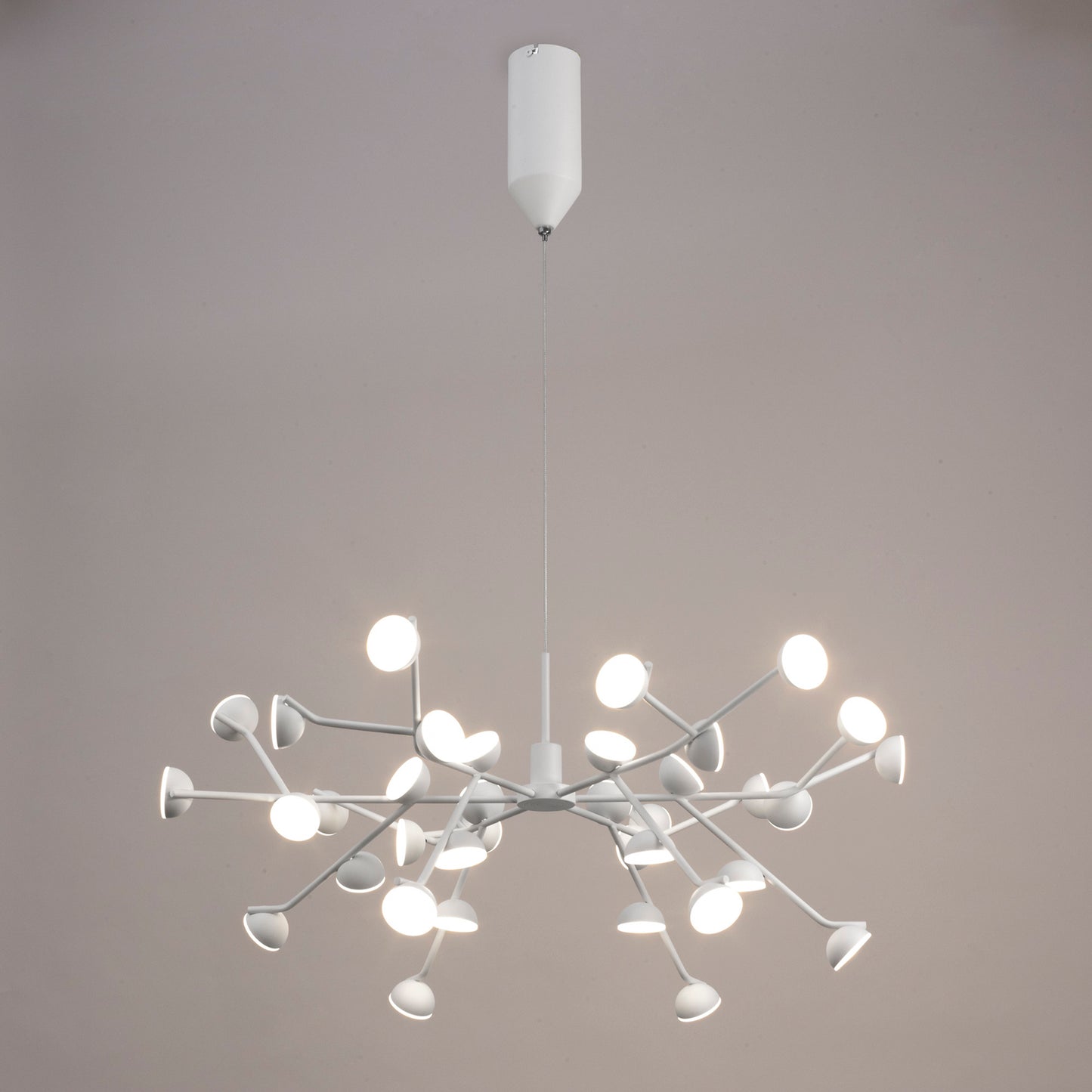 Adn 36 Light Pendant, Round 74cm, 100W LED, 3000K, 7250lm, White, 3yrs Warranty by Mantra