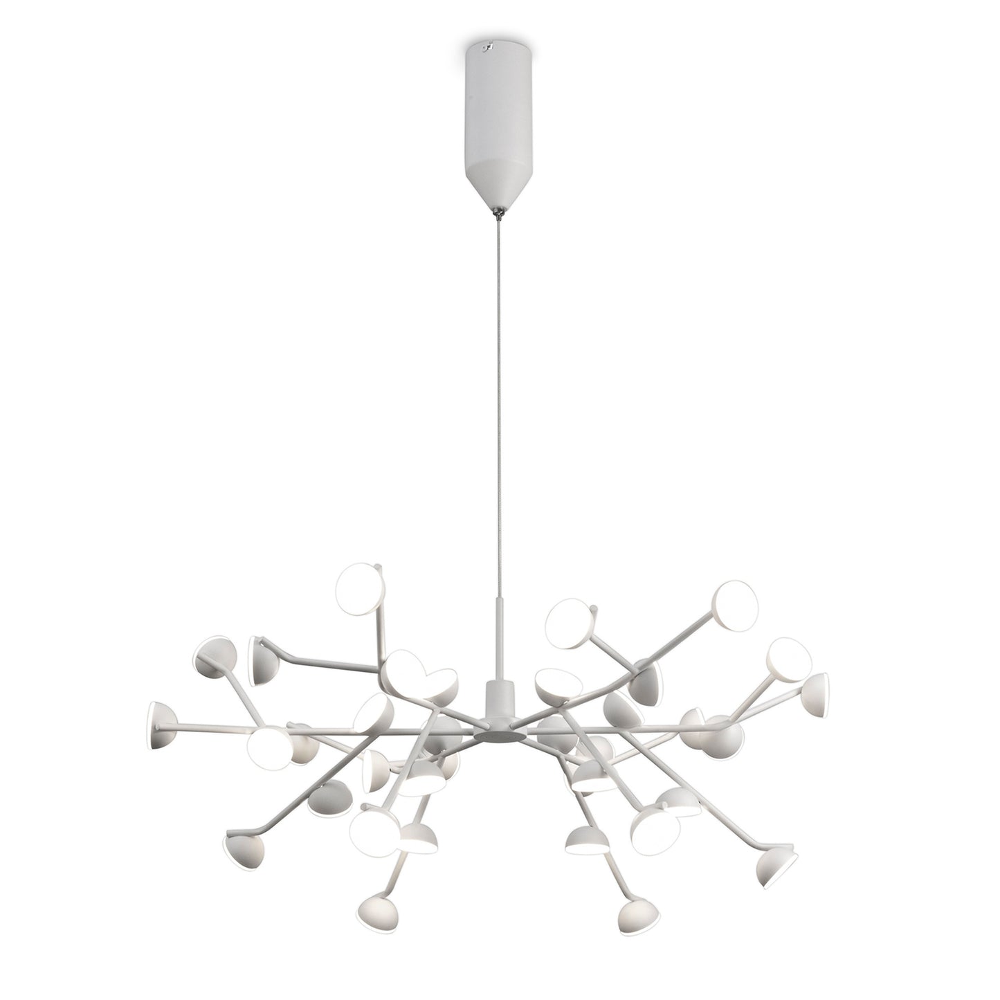 Adn 36 Light Pendant, Round 74cm, 100W LED, 3000K, 7250lm, White, 3yrs Warranty by Mantra