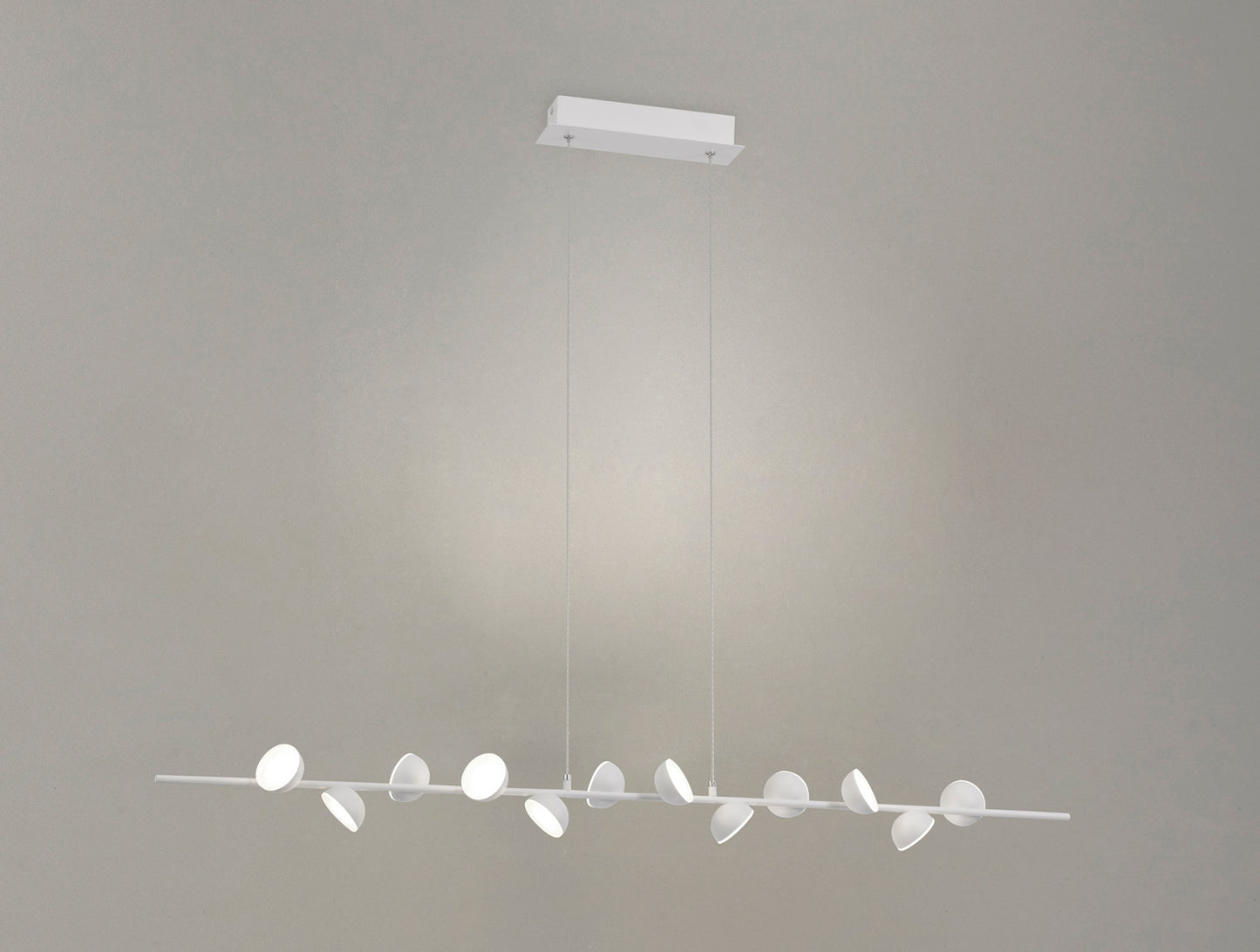 Adn 12 Light Linear Pendant 100cm, 36W LED, 3000K, 2150lm, White, 3yrs Warranty by Mantra