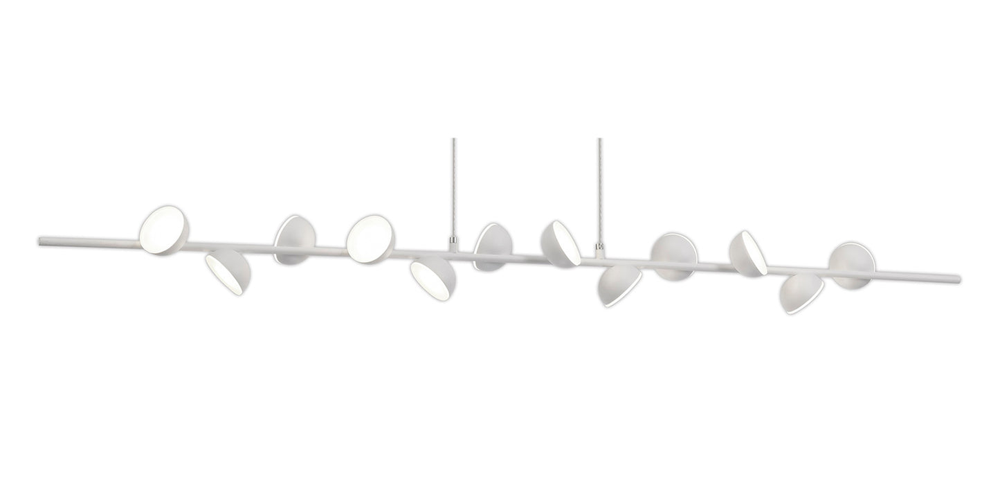 Adn 12 Light Linear Pendant 100cm, 36W LED, 3000K, 2150lm, White, 3yrs Warranty by Mantra