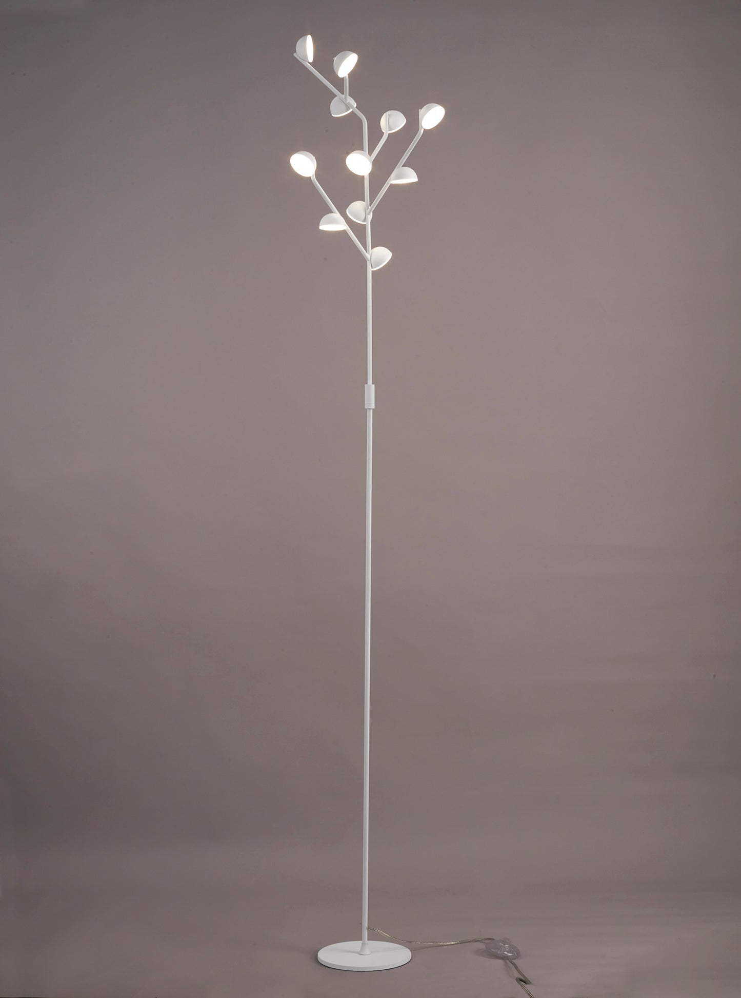 Adn 10 Light Floor Lamp 158cm, 30W LED, 3000K, 1650lm, White, 3yrs Warranty by Mantra