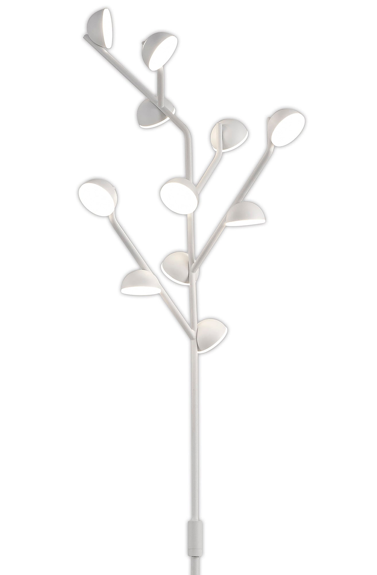 Adn 10 Light Floor Lamp 158cm, 30W LED, 3000K, 1650lm, White, 3yrs Warranty by Mantra