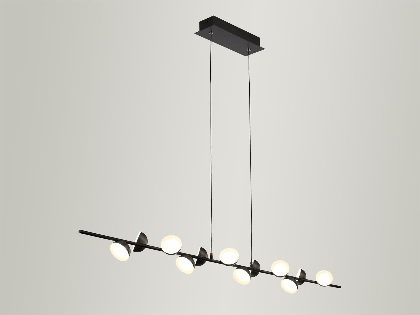 Adn 12 Light Linear Pendant 100cm, 36W LED, 3000K, 2150lm, Black, 3yrs Warranty by Mantra