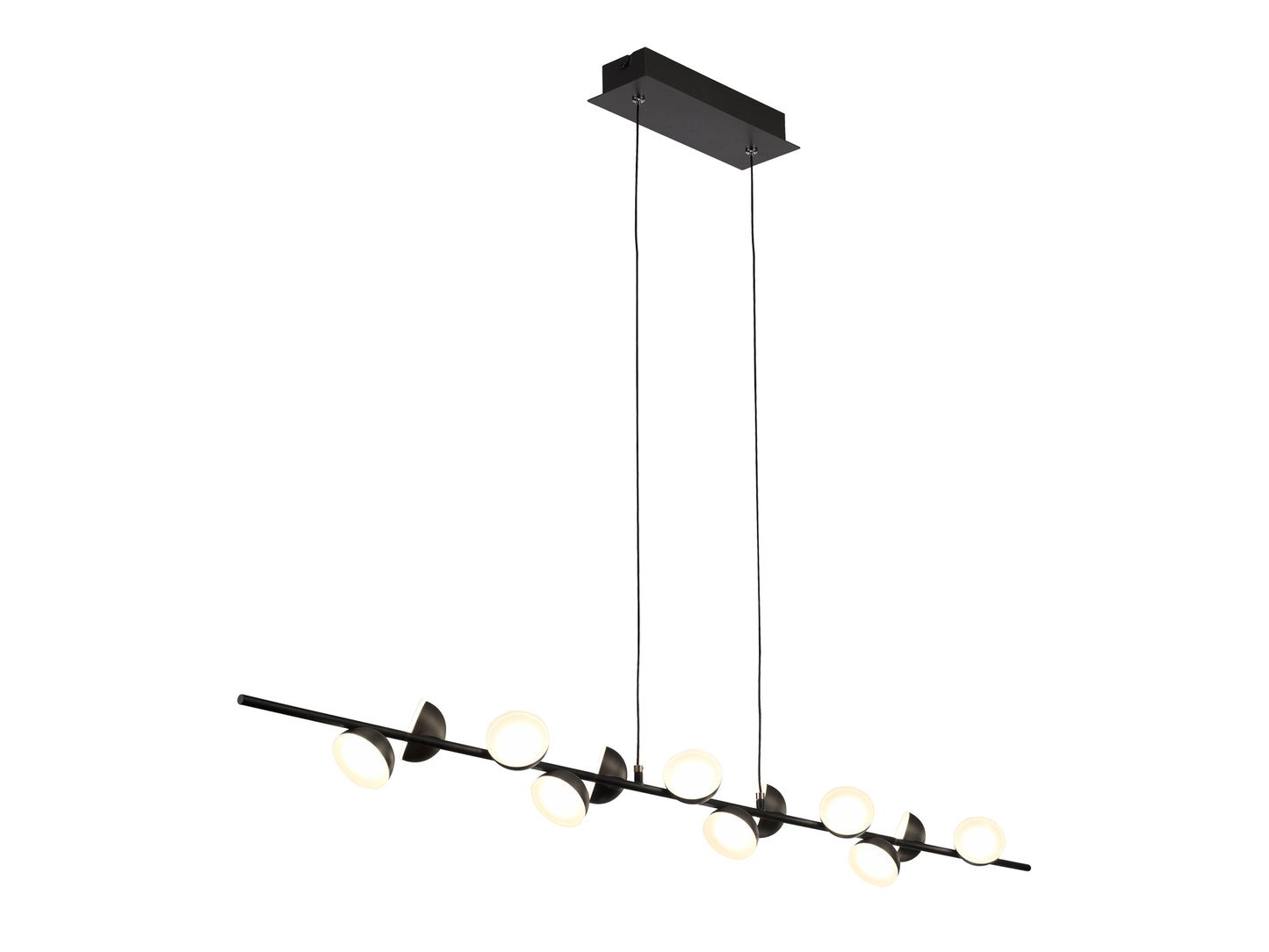 Adn 12 Light Linear Pendant 100cm, 36W LED, 3000K, 2150lm, Black, 3yrs Warranty by Mantra