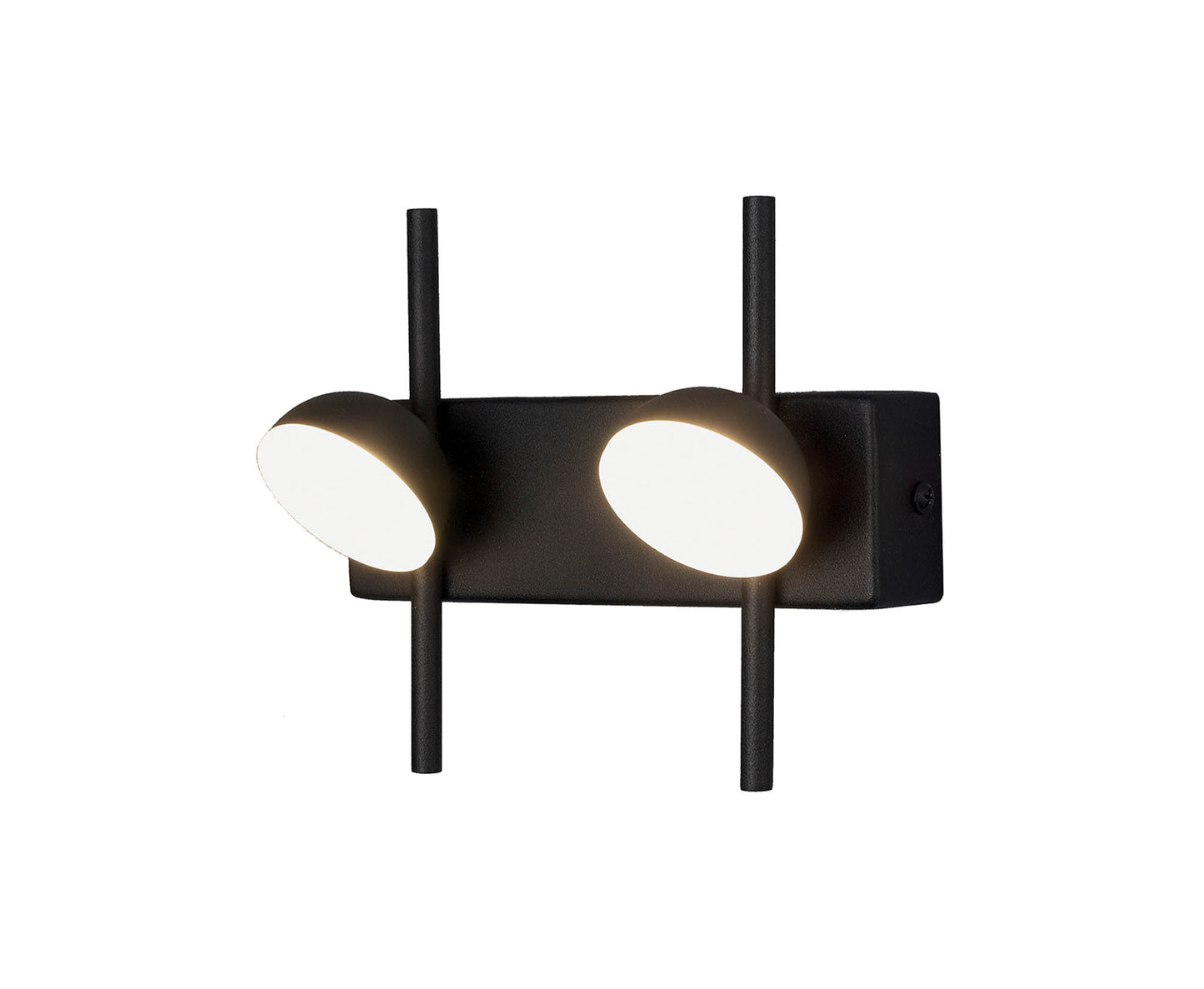 Adn 2 Light Wall Lamp, 6W LED, 3000K, 500lm, Black, 3yrs Warranty by Mantra