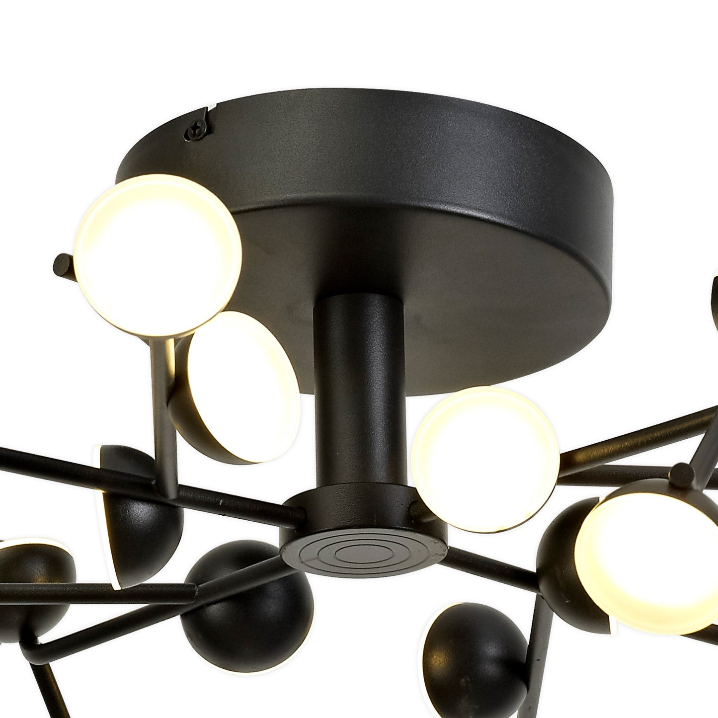 Adn 24 Light Ceiling, Round 65.8cm, 72W LED, 3000K, 4600lm, Black, 3yrs Warranty by Mantra