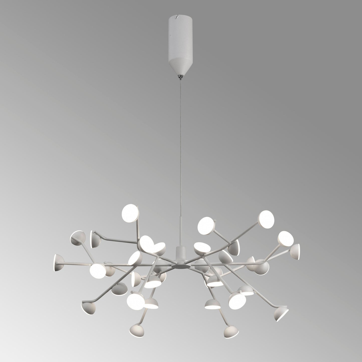 Adn 36 Light Pendant Dimmable, Round 74cm, 108W LED, 3000K, 7250lm, White, 3yrs Warranty by Mantra