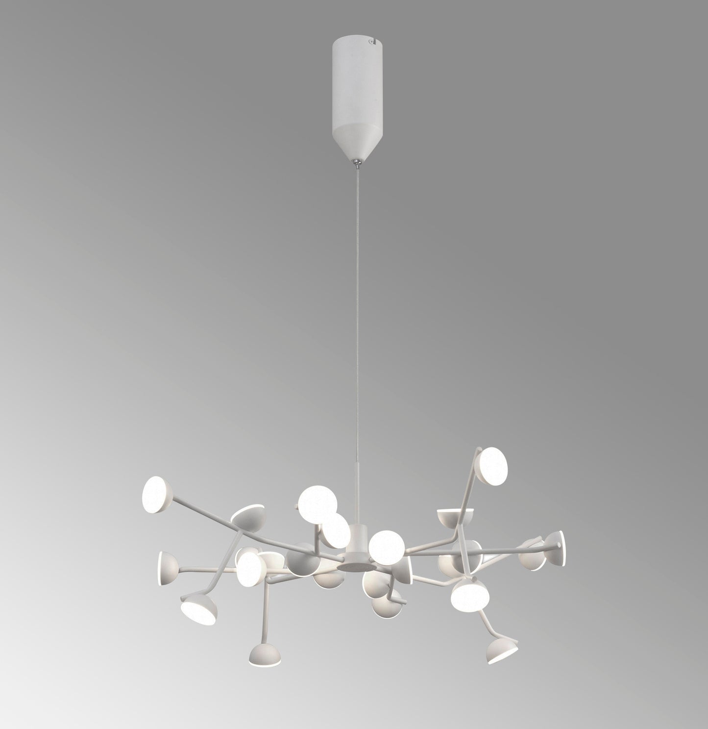 Adn 24 Light Pendant Dimmable, Round 65.8cm, 72W LED, 3000K, 4450lm, White, 3yrs Warranty by Mantra