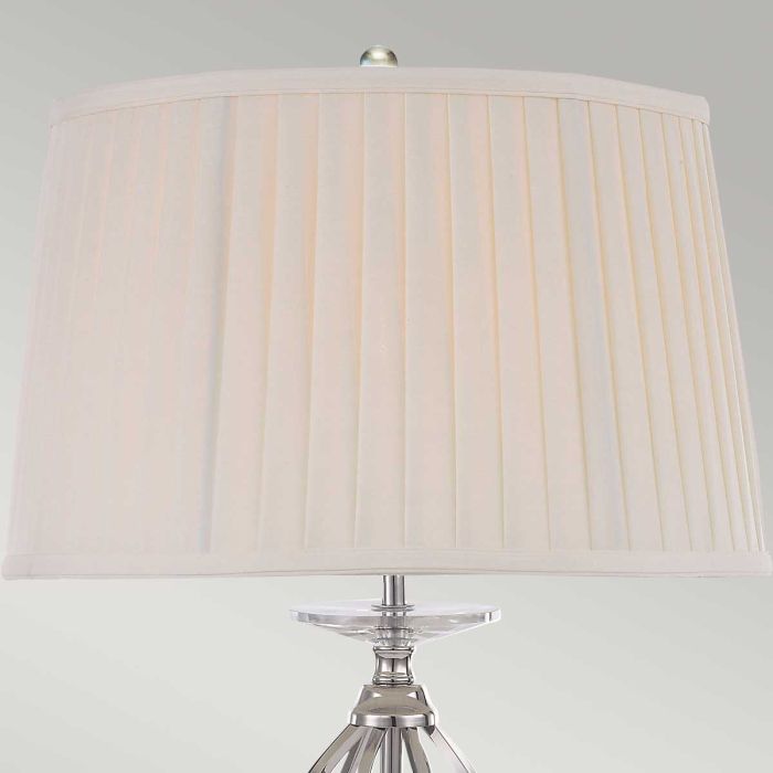 Aegean 1 Light Table Lamp - Polished Nickel with Ivory Shade