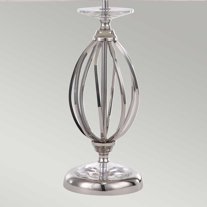 Aegean 1 Light Table Lamp - Polished Nickel with Ivory Shade