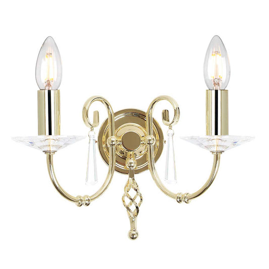 Aegean 2 Light Wall Light – Polished Brass